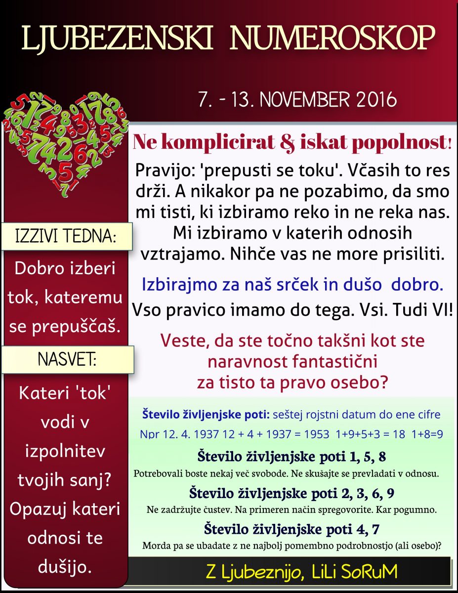 NuMeRoSKoP 7. – 13. 11.2016 6 amor