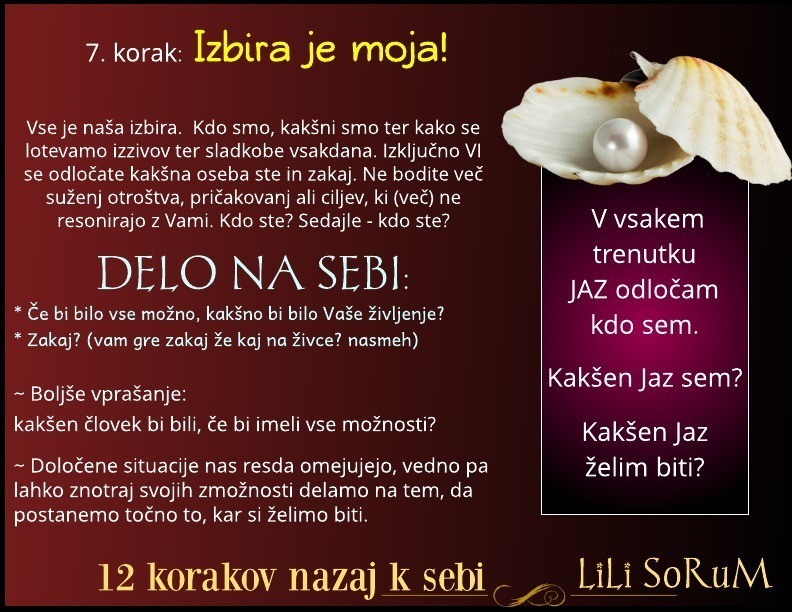 Program 12 korakov nazaj k sebi Lili Sorum 7