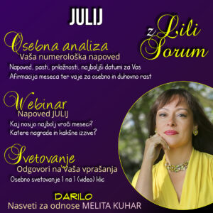 Lili Sorum JULIJ poletni trojček numerologija Lili Sorum JULIJ poletni trojček numerologija